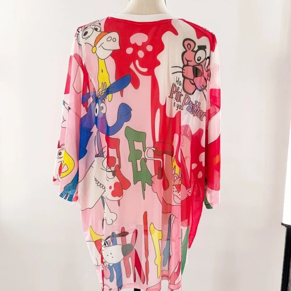 Pink Panther Graphic Women's Sheer Top - Picture 3 of 10